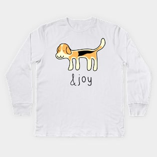 Cute Beagle Dog &joy Doodle Kids Long Sleeve T-Shirt